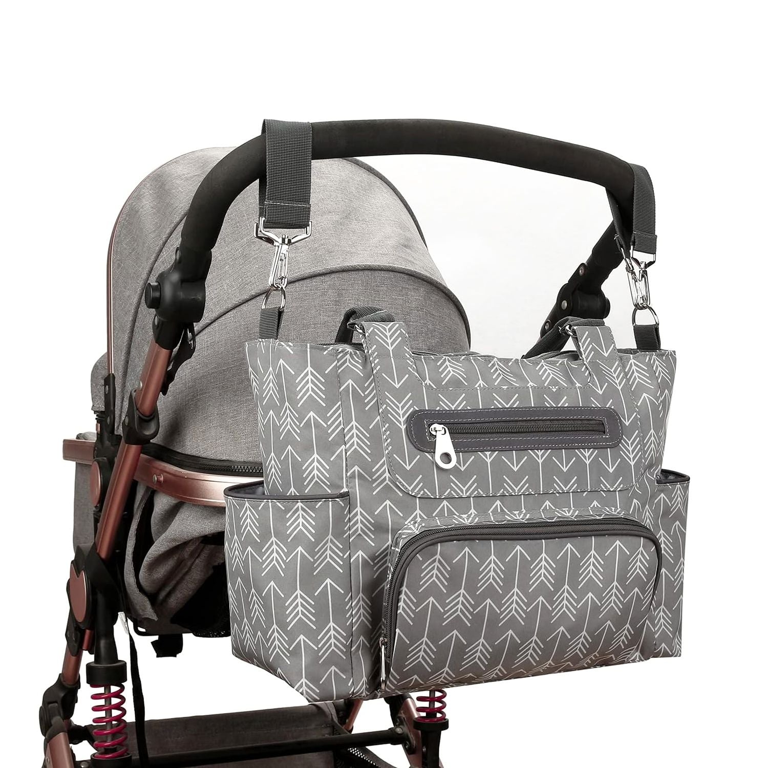 8Pcs Baby Nappy Diaper Bags Set for Mom Dad Mummy Handbags Multifunctional Diaper Changing Bags with Bottle Bag Mesh Bag Purse Diaper Pad 2 Burp Cloths 2 Hook Straps - Premium Diaper Bags Set from Doba - Just $85.80! Shop now at Handbags Specialist Headquarter