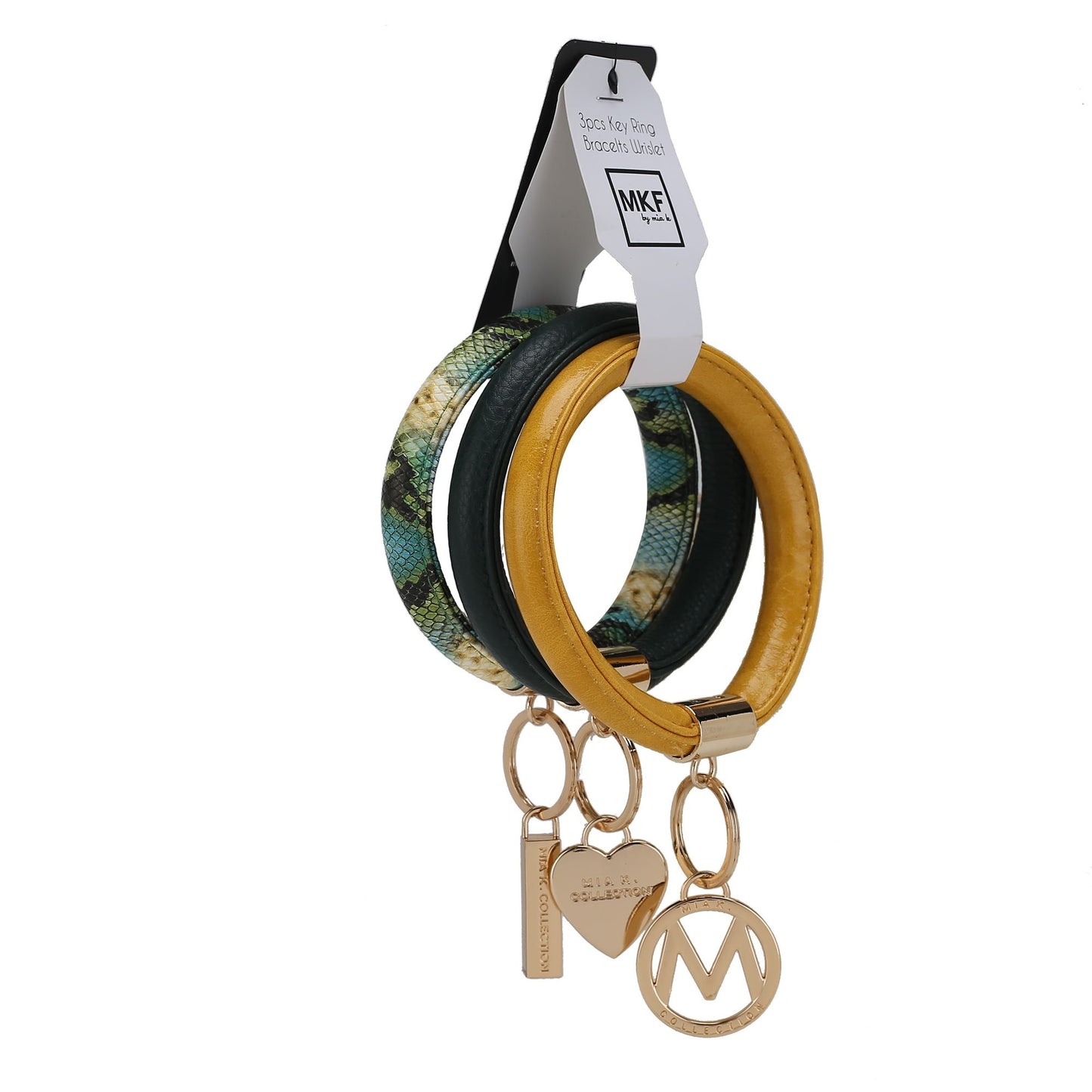 MKF Collection Jasmine Vegan Leather Women Bangle Wristlet Keychain set by Mia K - Premium Key chain from Doba - Just $56.45! Shop now at Handbags Specialist Headquarter