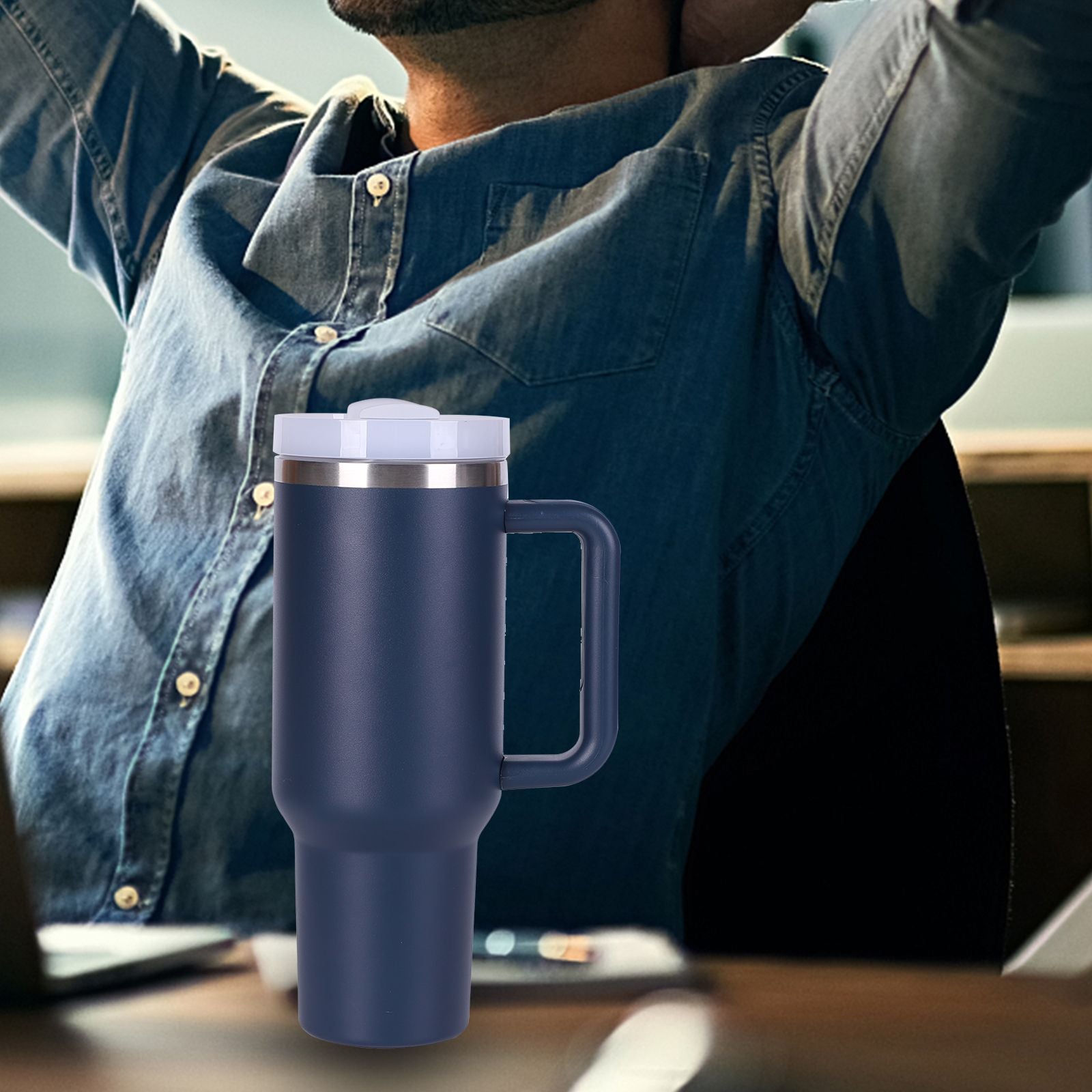 40oz V2 large capacity tumbler,  With Handle And Straw Lid, Insulated Reusable Stainless Steel Water Bottles Travel Mug Coffee Cup car cup water cup For Men Women Outdoor Camping Driving, gift - Premium Water Bottles from Doba - Just $31.60! Shop now at Handbags Specialist Headquarter