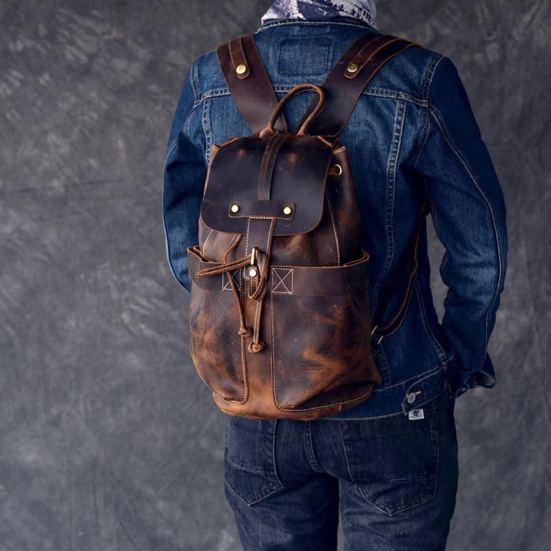 The Olaf Rucksack | Vintage Leather Travel Backpack - Premium Backpack from Doba - Just $266.60! Shop now at Handbags Specialist Headquarter