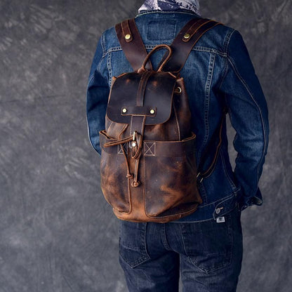 The Olaf Rucksack | Vintage Leather Travel Backpack - Premium Backpack from Doba - Just $266.60! Shop now at Handbags Specialist Headquarter