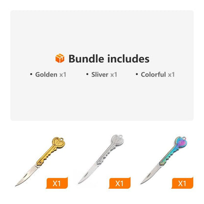OK Foldable Knife Key Chain Mini Pocket Knife Box Cutter Keychain Pendant Color Handle Decoration - Premium Key chain from Doba - Just $19.08! Shop now at Handbags Specialist Headquarter