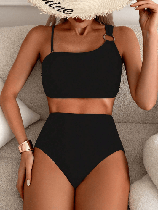 Women's minimalist asymmetrical split style quick drying bikini swimsuit - Premium Swimsuit Set from Doba - Just $28.58! Shop now at Handbags Specialist Headquarter
