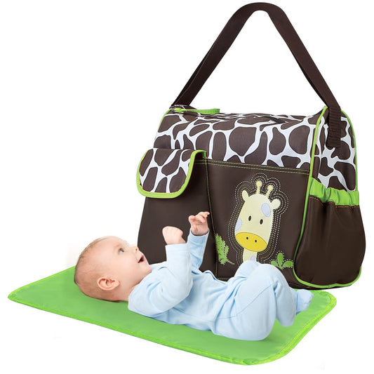 Baby Nappy Diaper Bags Mummy Diaper Duffel Shoulder Bags with Wipeable Diaper Changing Pad Transparent Bag Travel Tote Handbags For Overnights - Premium Diaper Bags Set from Doba - Just $51.85! Shop now at Handbags Specialist Headquarter