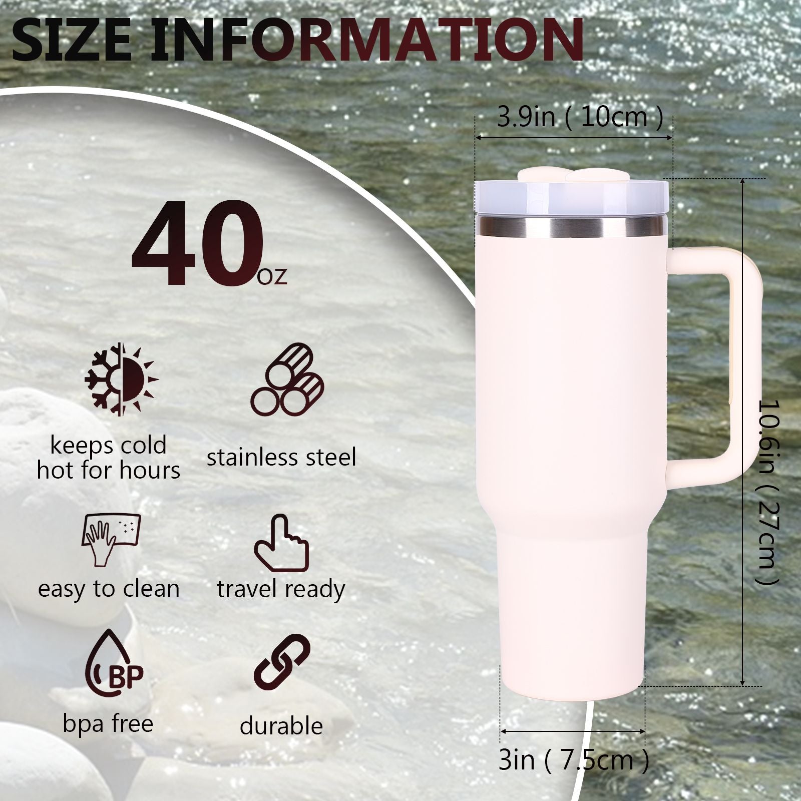 40oz V2 large capacity tumbler,  With Handle And Straw Lid, Insulated Reusable Stainless Steel Water Bottles Travel Mug Coffee Cup car cup water cup For Men Women Outdoor Camping Driving, gift - Premium Water Bottles from Doba - Just $31.60! Shop now at Handbags Specialist Headquarter