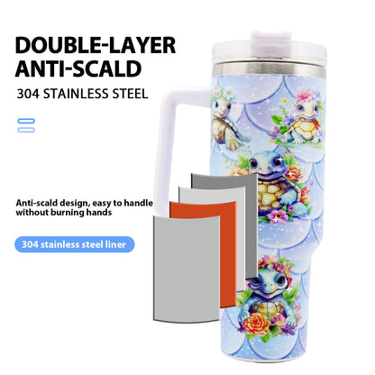 1pc 40oz Water Bottles,5D Little Turtle Series Tumbler,Large Capacity Stainless Steel Tumbler Insulation Cup With Lid And Straw For Women,Camping,Driving,skiing,Thermocoolers.Best Gift - Premium Water Bottles from Doba - Just $31.60! Shop now at Handbags Specialist Headquarter