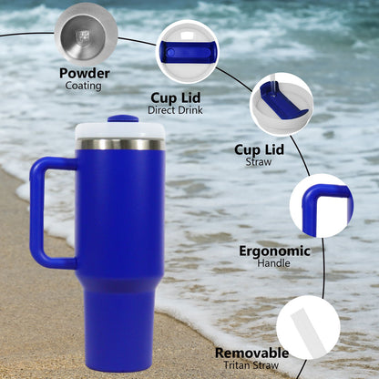 40oz V2 large capacity tumbler,  With Handle And Straw Lid, Insulated Reusable Stainless Steel Water Bottles Travel Mug Coffee Cup car cup water cup For Men Women Outdoor Camping Driving, gift - Premium Water Bottles from Doba - Just $31.60! Shop now at Handbags Specialist Headquarter
