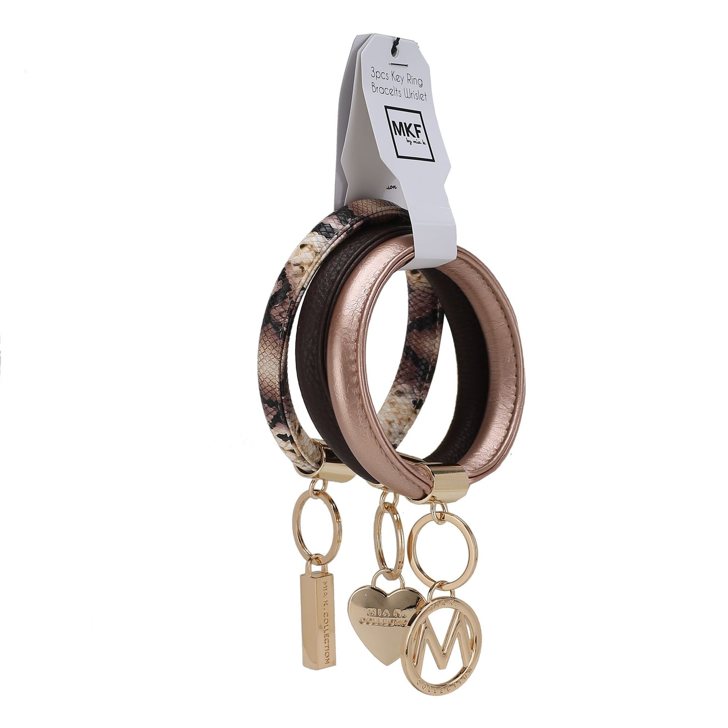 MKF Collection Jasmine Vegan Leather Women Bangle Wristlet Keychain set by Mia K - Premium Key chain from Doba - Just $56.45! Shop now at Handbags Specialist Headquarter