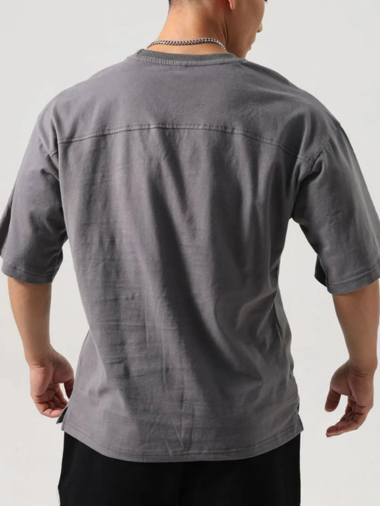Men's Plus Size Round Neck Half Sleeve T-Shirt - Premium Men's T Shirt from Trendsi - Just $26.66! Shop now at Handbags Specialist Headquarter