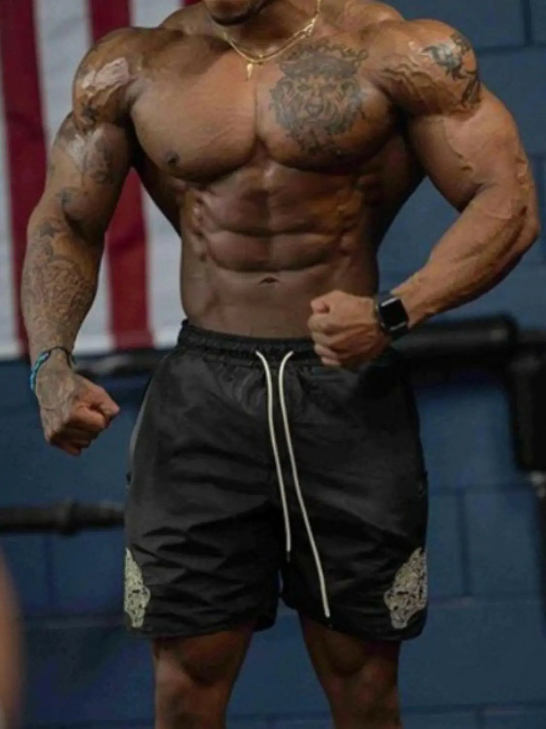 Men's Plus Size Drawstring Waist Shorts.