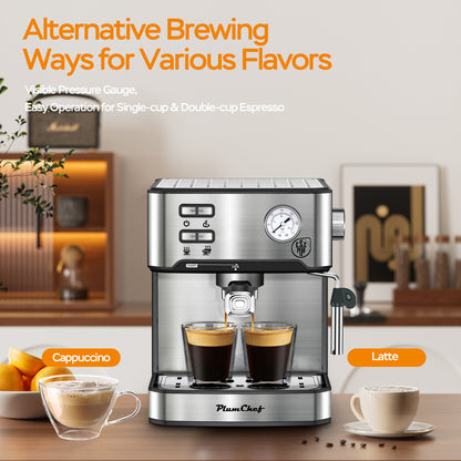 BrewMaster Pro: 20-Bar Espresso & Milk Frother