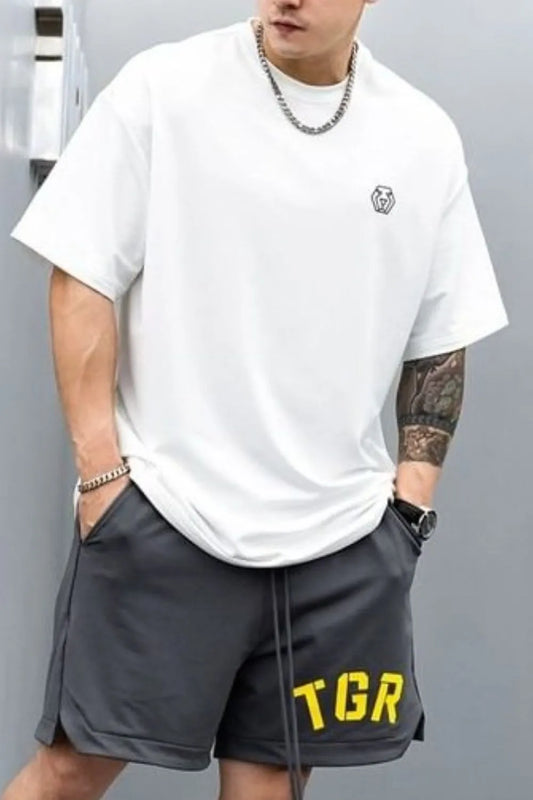 Men's Plus Size Round Neck Half Sleeve T-Shirt - Premium Men's T Shirt from Trendsi - Just $22.84! Shop now at Handbags Specialist Headquarter