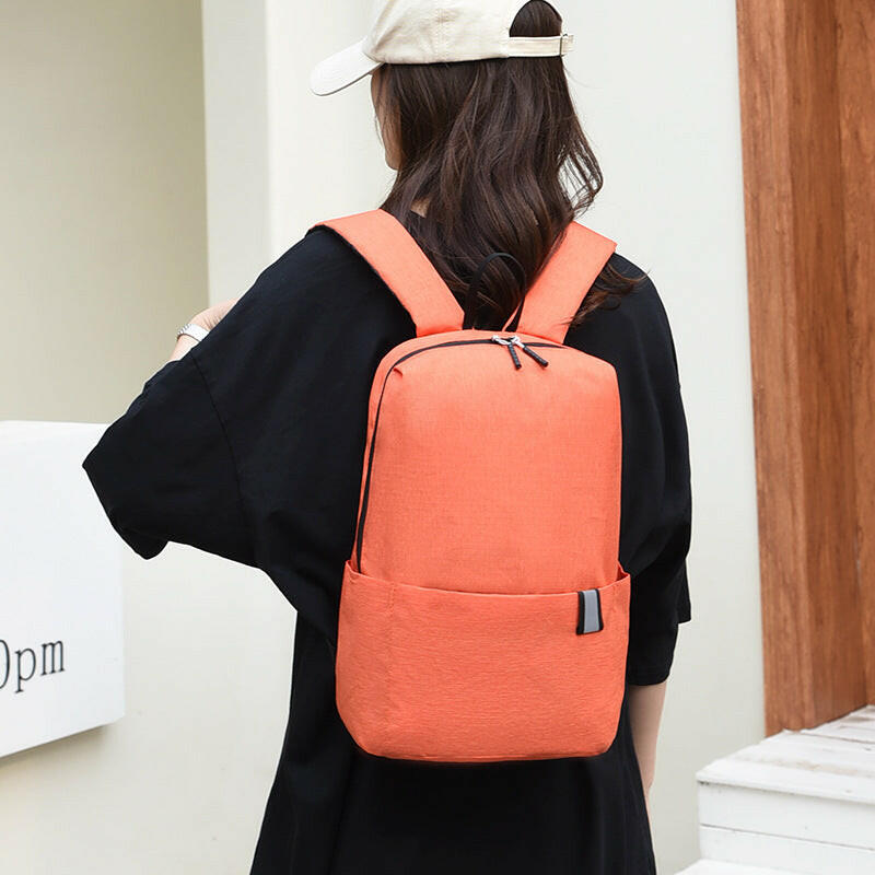 Solid Color Nylon Backpack Bag.