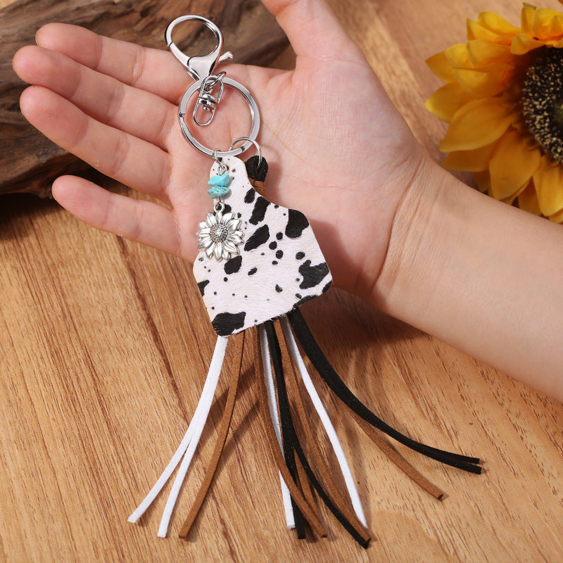 Turquoise Fringe Detail Key Chain - Premium Key chain from Trendsi - Just $10! Shop now at Handbags Specialist Headquarter