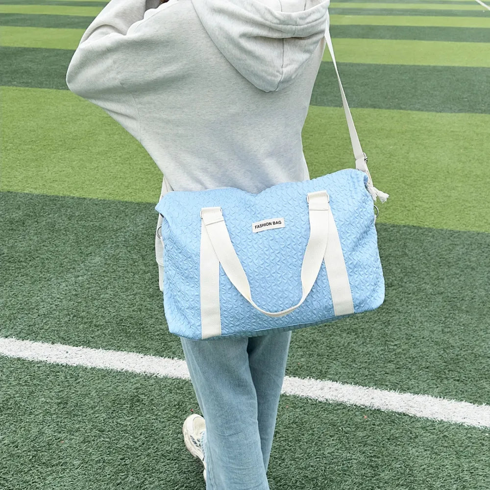 Textured Nylon Travel Bag - Premium travel-bag from Trendsi - Just $44.99! Shop now at Handbags Specialist Headquarter
