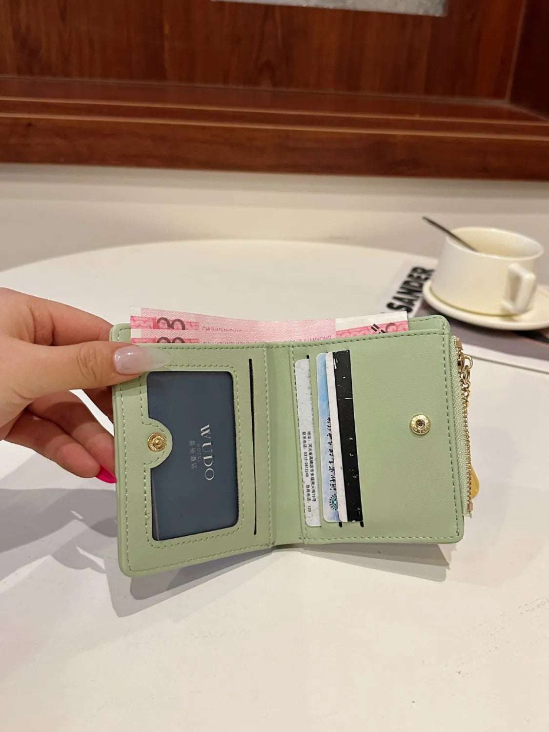 PU Leather Color Block Wallet - Premium Wallet from Trendsi - Just $27.99! Shop now at Handbags Specialist Headquarter