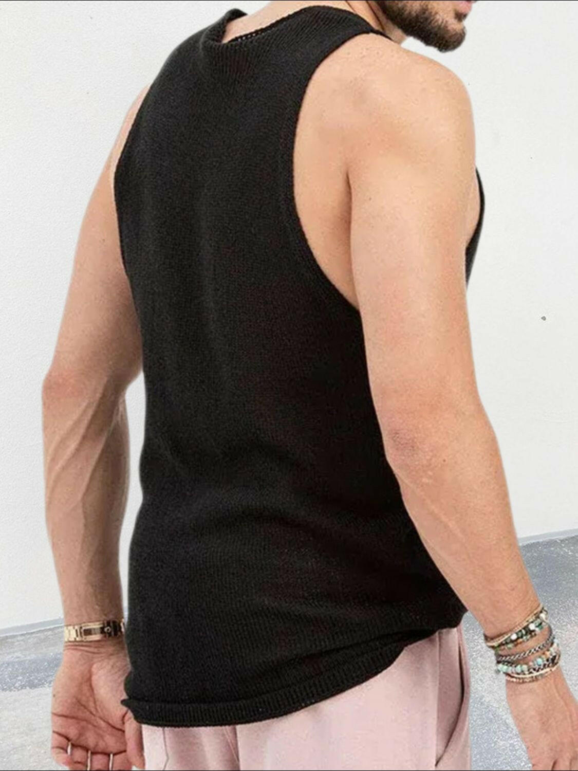 Men's Scoop Neck Knit Tank.