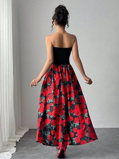 Floral Tube Maxi Dress - Premium Maxi Dress from Trendsi - Just $38.99! Shop now at Handbags Specialist Headquarter
