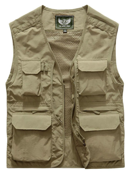 Men's Plus Size Zip Up V-Neck Vest - Premium  from Trendsi - Just $45.28! Shop now at Handbags Specialist Headquarter