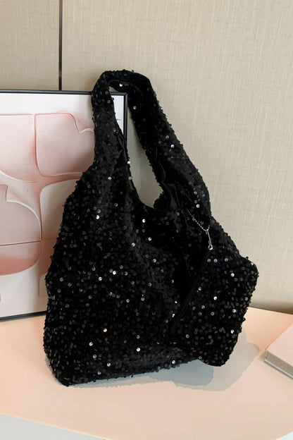 Sequin Polyester Handbag - Premium Tote Bag from Trendsi - Just $19! Shop now at Handbags Specialist Headquarter
