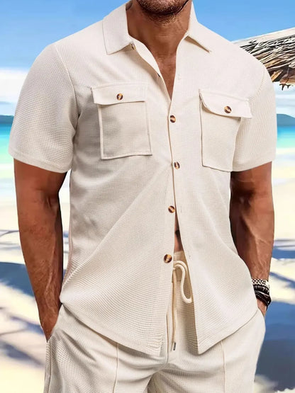Men's Full Size Button Down Short Sleeve Shirt Plus Size - Premium Men's Shirt's from Trendsi - Just $30.50! Shop now at Handbags Specialist Headquarter
