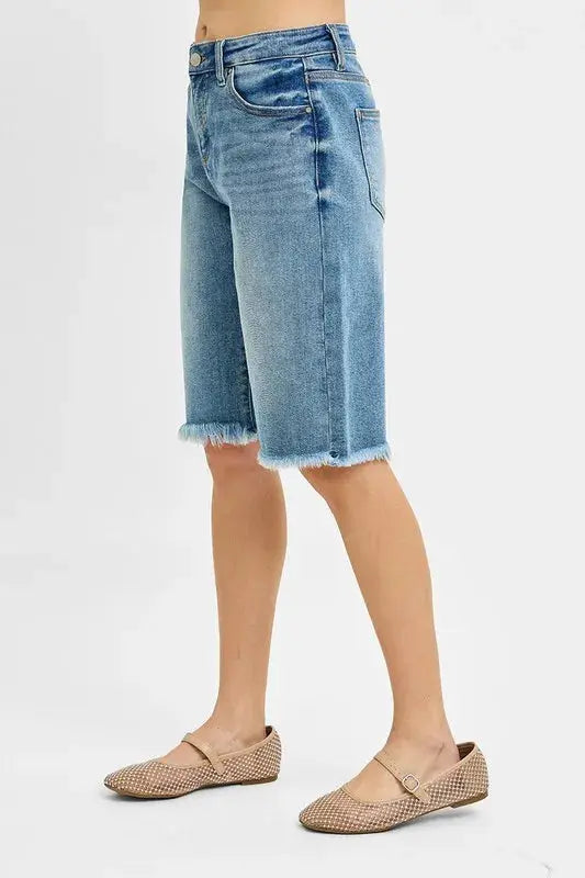 RISEN Plus Size Tummy Control Mid Rise Fit Bermuda.