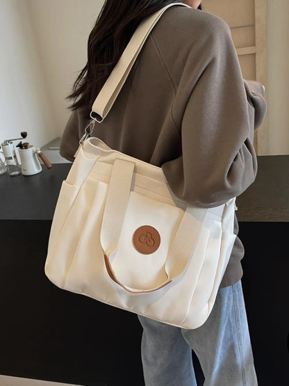 Nylon Solid Color Tote Bag - Premium Tote Bag from Trendsi - Just $31.99! Shop now at Handbags Specialist Headquarter