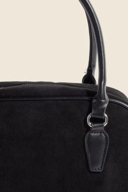 Fame Faux Leather Handle Boxy Handbag - Premium Tote Bag from Trendsi - Just $39.99! Shop now at Handbags Specialist Headquarter