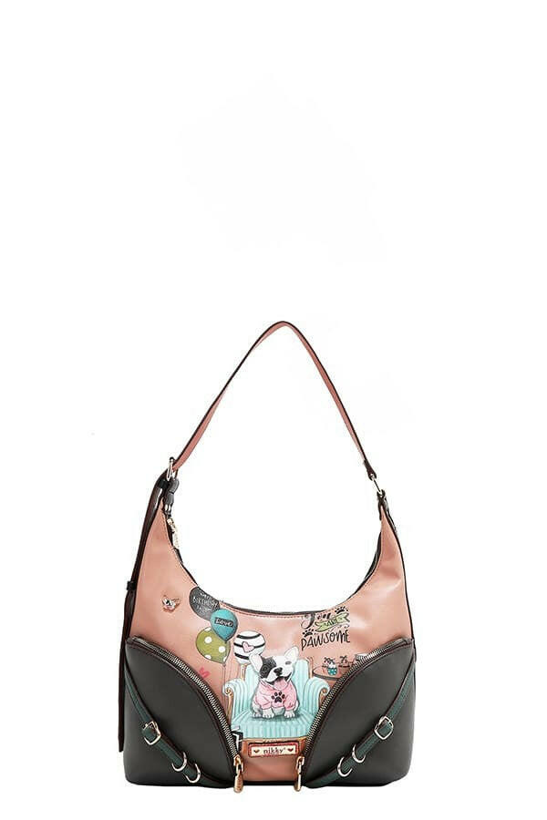 Nicole Lee USA Party King Shoulder Bag with 2 Accessory Pockets Front.