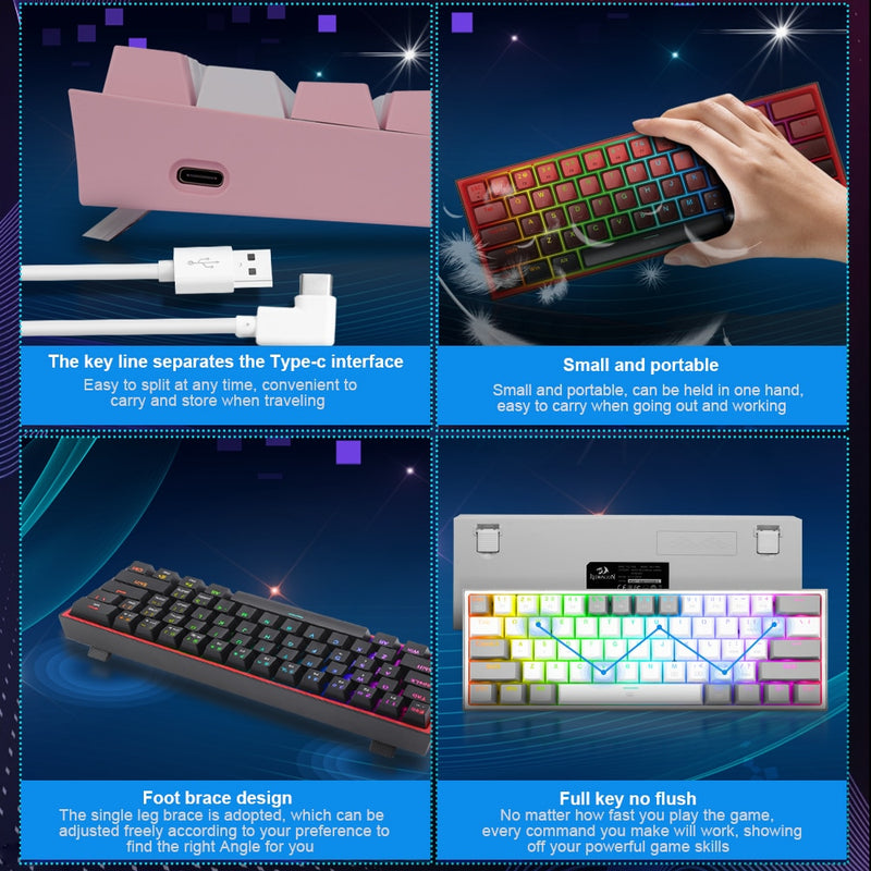 Mini Mechanical Gaming Wired Keyboard - Premium  from Handbags Specialist Headquarter - Just $83.64! Shop now at Handbags Specialist Headquarter