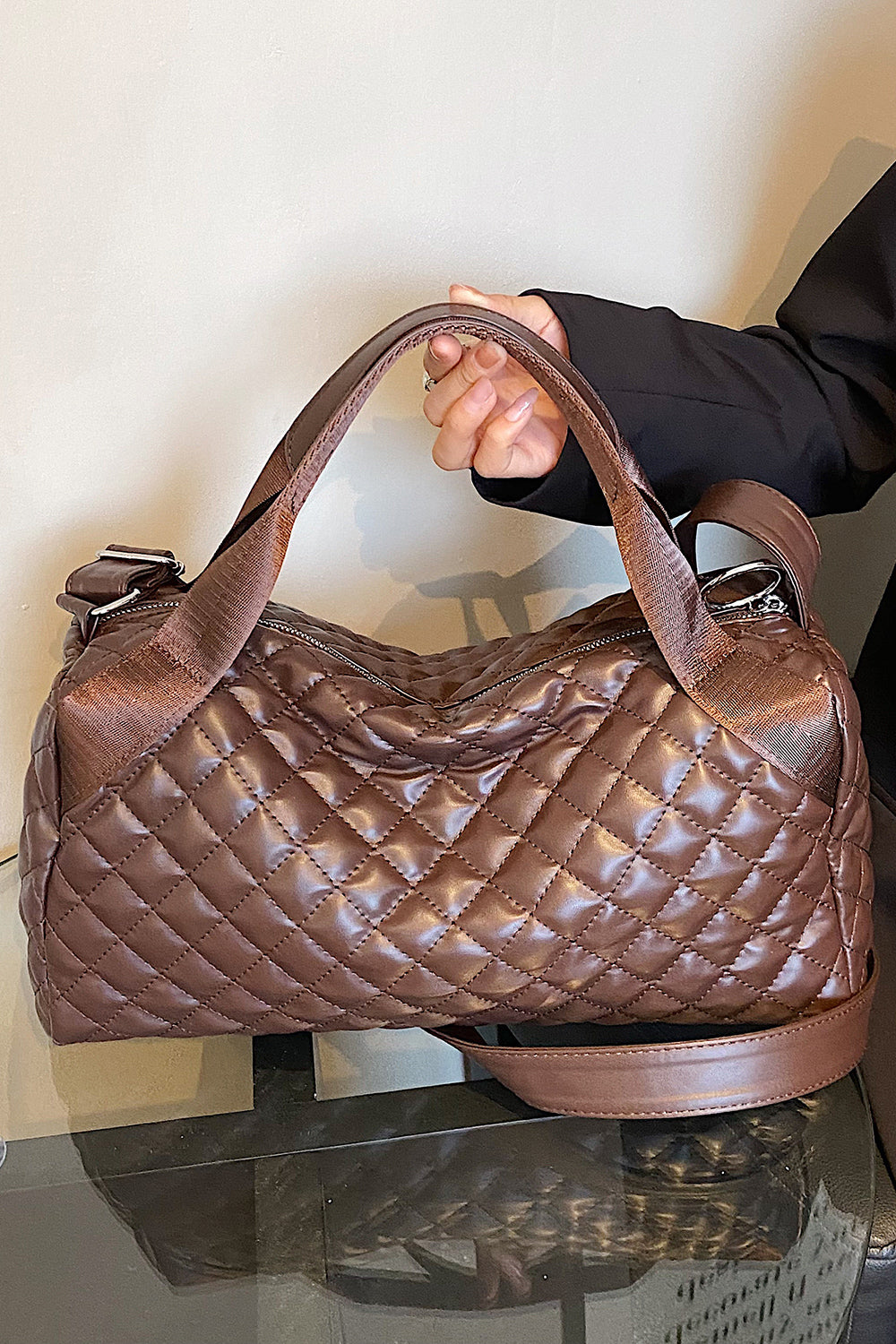 Stylish & Durable Large PU Leather Handbag - Premium Handbags from Trendsi - Just $27.99! Shop now at Handbags Specialist Headquarter