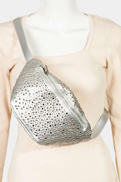 Fame Studded Crossbody Bag - Premium Crossbody Bag from Trendsi - Just $38.99! Shop now at Handbags Specialist Headquarter