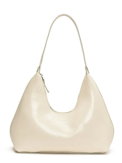 PU Leather Moon Shape Shoulder Bag - Premium Tote Bag from Trendsi - Just $39.99! Shop now at Handbags Specialist Headquarter