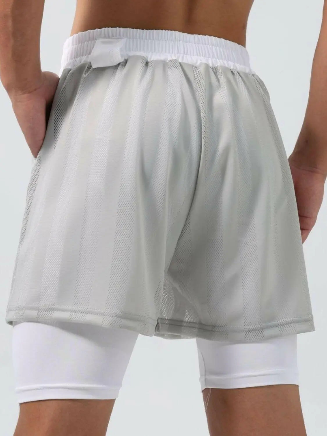 Men's Plus Size Elastic Waist Shorts.