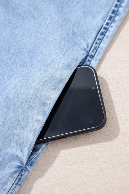 Bow Detail Spaghetti Straps Ruffle Hem Denim Dress - Premium Women / Jeans & Denim from Trendsi - Just $46.38! Shop now at Handbags Specialist Headquarter