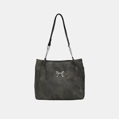 Bow Polyester Medium Tote Bag - Premium Tote Bag from Trendsi - Just $39.99! Shop now at Handbags Specialist Headquarter