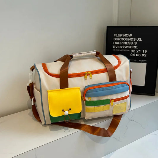 Color Block Multi-Pockets Travel Bag - Premium travel-bag from Trendsi - Just $39.99! Shop now at Handbags Specialist Headquarter