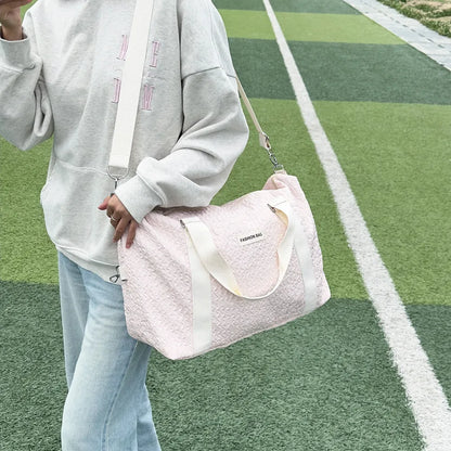 Textured Nylon Travel Bag - Premium travel-bag from Trendsi - Just $44.99! Shop now at Handbags Specialist Headquarter