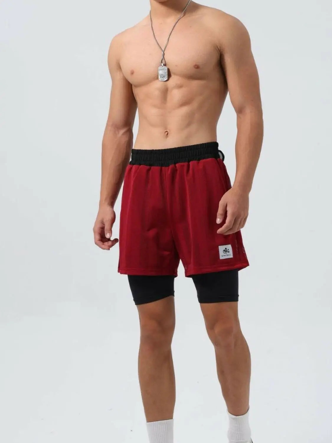 Men's Plus Size Elastic Waist Shorts.