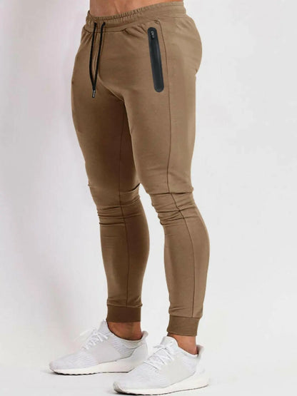 Men's Full Size Drawstring Pants with Pockets Plus Size.