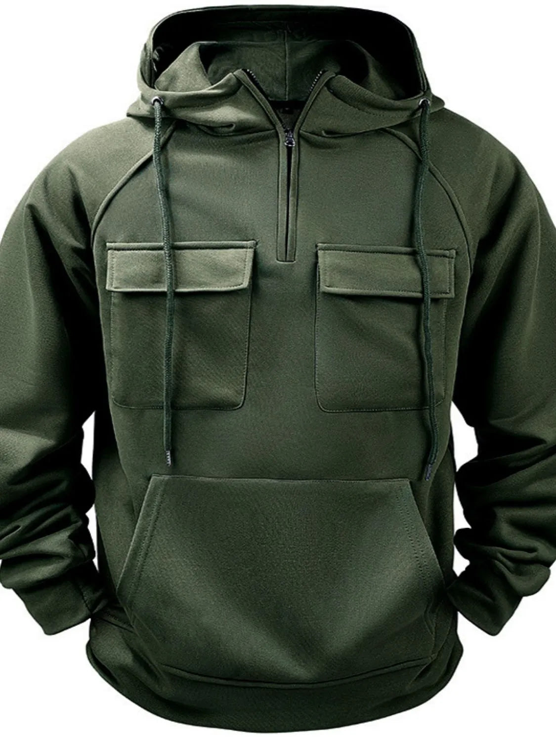 Men's Full Size Drawstring Long Sleeve Hoodie Plus Size - Premium Men's Sweatshirts from Trendsi - Just $51.40! Shop now at Handbags Specialist Headquarter