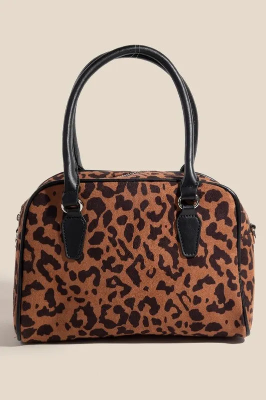 Fame Faux Leather Handle Boxy Handbag - Premium handbags from Trendsi - Just $26.99! Shop now at Handbags Specialist Headquarter