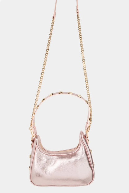 Fame Star Button Trim Hobo Handbag - Premium Tote Bag from Trendsi - Just $39.99! Shop now at Handbags Specialist Headquarter