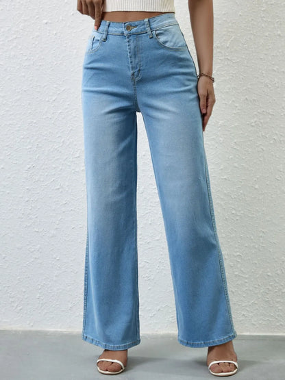 High Rise Wide Leg Jeans - Premium Women / Jeans & Denim from Trendsi - Just $35.86! Shop now at Handbags Specialist Headquarter