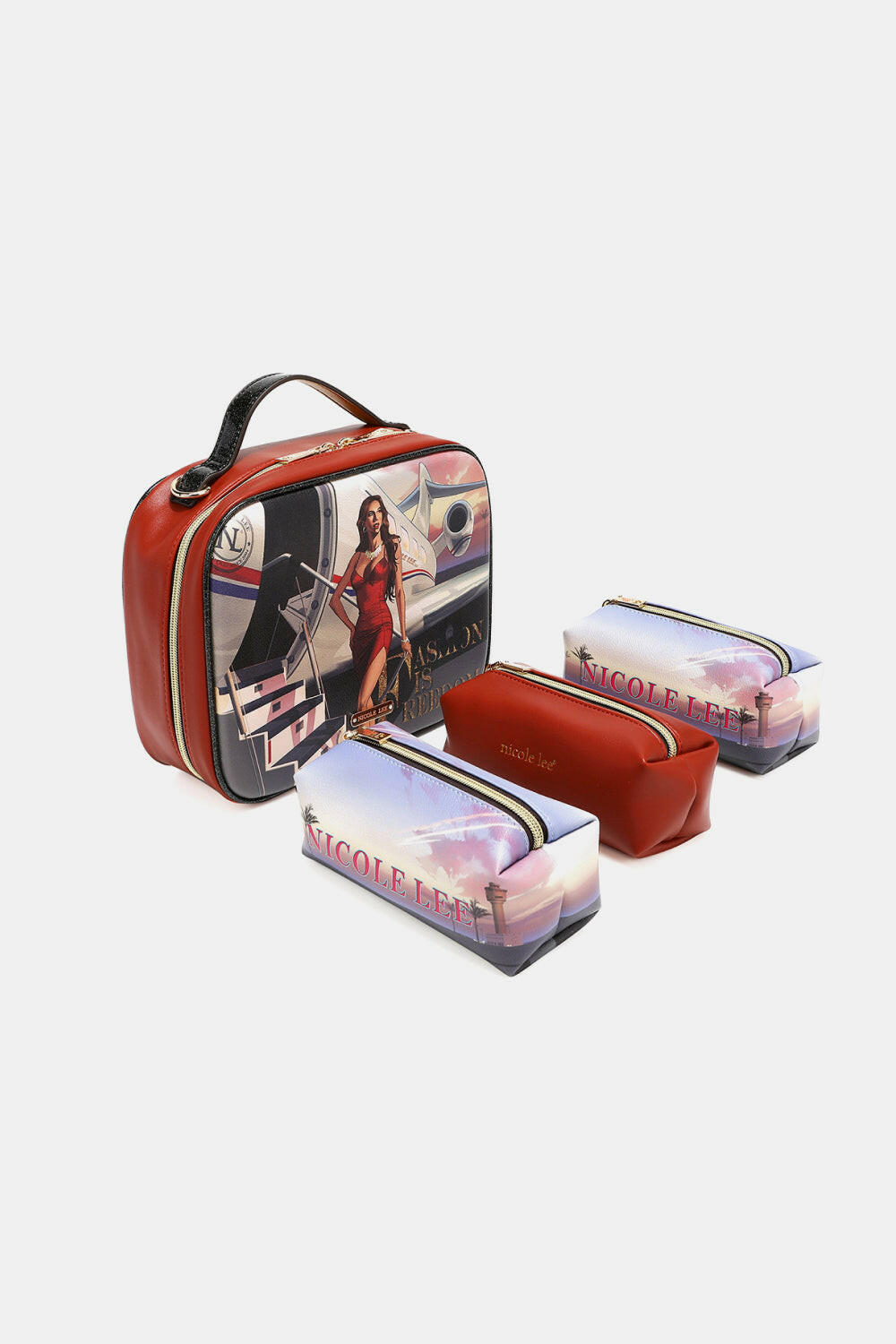 Nicole Lee USA Printed Handbag with Three Pouches - Premium Handbags from Trendsi - Just $39! Shop now at Handbags Specialist Headquarter