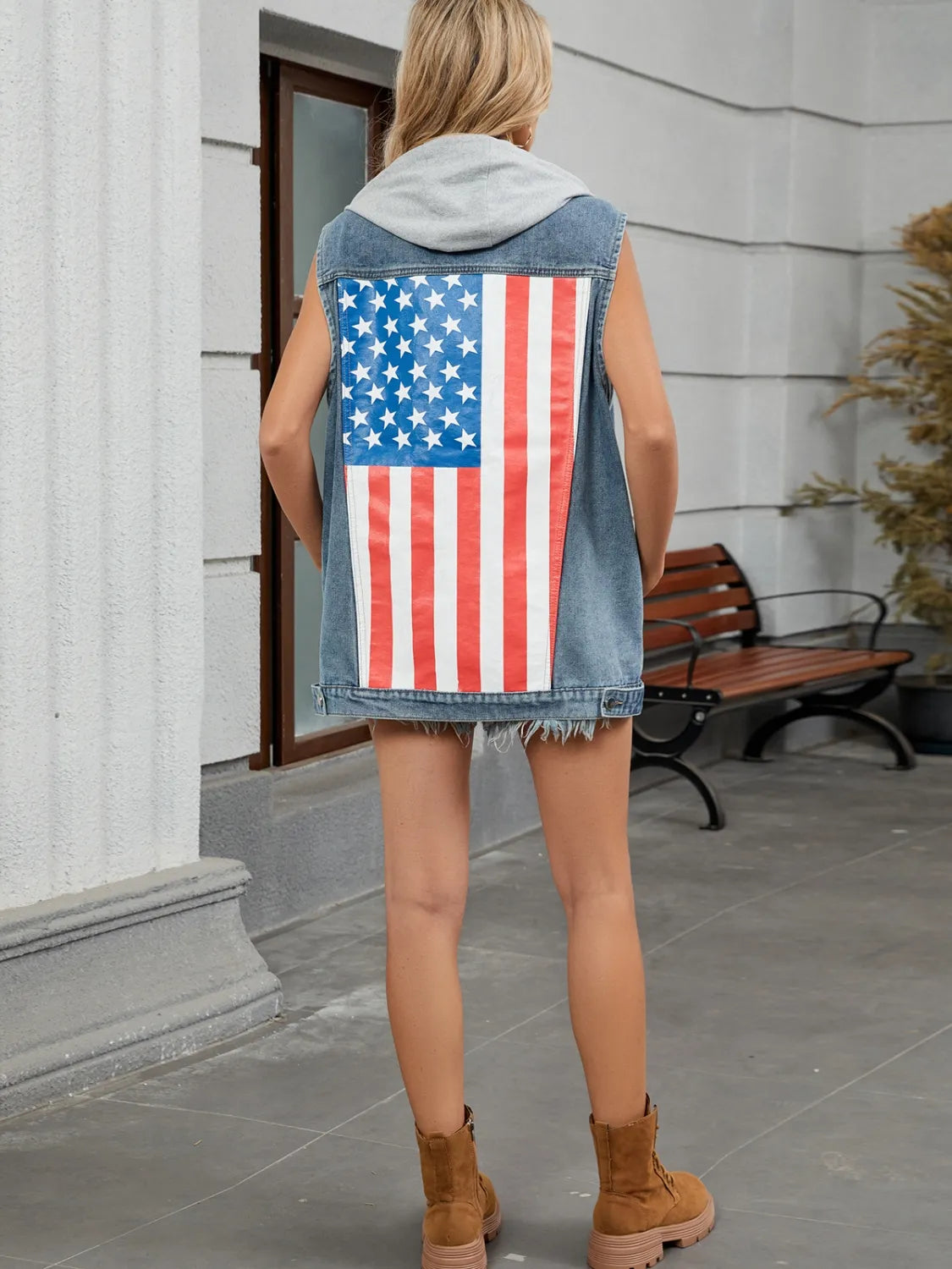 US Flag Button Up Denim Jacket - Premium Women / Jeans & Denim from Trendsi - Just $43.46! Shop now at Handbags Specialist Headquarter