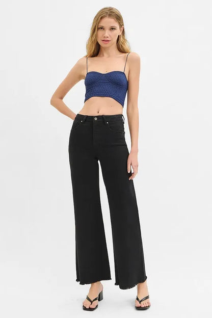 RISEN Full Size Tummy Control High Rise Wide Jeans Plus Size - Premium Women / Jeans & Denim from Trendsi - Just $58.99! Shop now at Handbags Specialist Headquarter