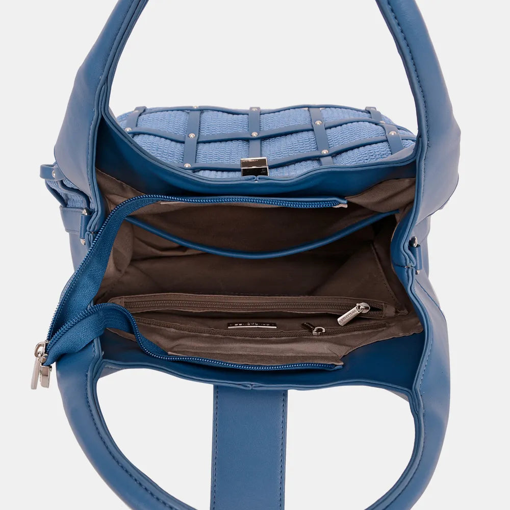 Stylish David Jones Rivet Decor Handbag - Trendsi - Premium Handbags from Trendsi - Just $44.99! Shop now at Handbags Specialist Headquarter