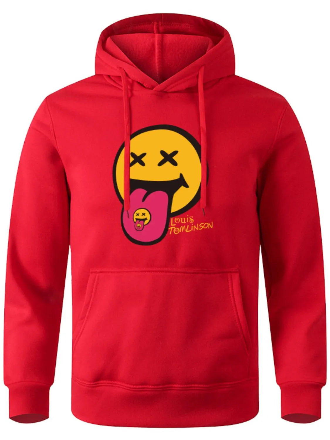 Men's Full Size Drawstring Graphic Long Sleeve Hoodie Plus Size - Premium Men's Sweatshirts from Trendsi - Just $25.70! Shop now at Handbags Specialist Headquarter