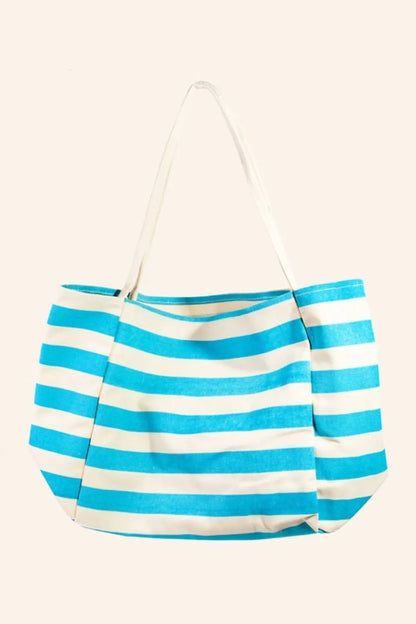 Fame Bright Color Stripe Tote Bag - Premium Tote Bag from Trendsi - Just $39.99! Shop now at Handbags Specialist Headquarter
